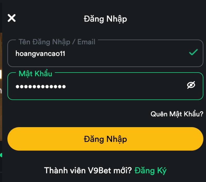 Bước 2: Mở giao diện đăng nhập