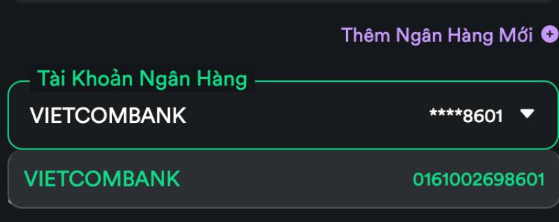 Bước 4: Xác định tài khoản ngân hàng