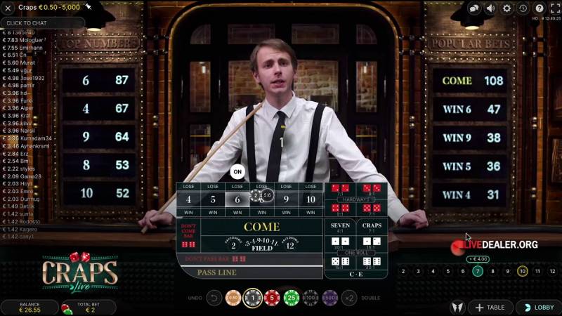 Các loại cược phổ biến trong Craps