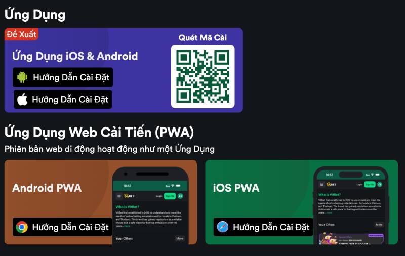 Hướng Dẫn Tải App V9BET Trên Mọi Nền Tảng 2025 1 Các phiên bản ứng dụng V9BET hiện có