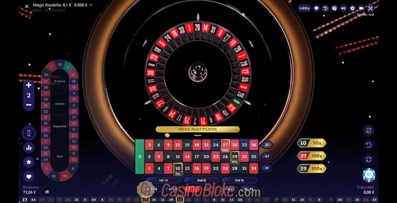 Sự khác biệt khi đặt cược trong Mega Roulette